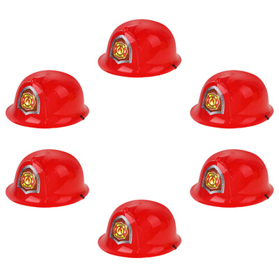 #ad 6 Pcs Engineer Hard Plastic Construction Bicycle Accessories Kids Hat $23.87