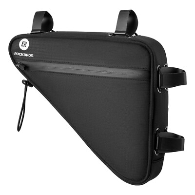 #ad RockBros Bike Triangle Bag Storage Bag Frame Bag Reflective Pannier Pouch 1.5L $18.59
