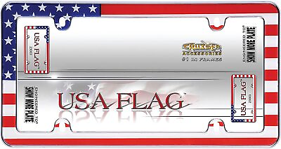 #ad Cruiser Accessories quot;USA American Flagquot; Chrome License Plate Frame 23003 $15.61