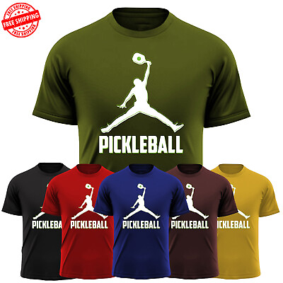 #ad Pickle ball Sports Men#x27;s T Shirt Funny Humour USA Party New Cool Gift Tee S 3XL $20.99