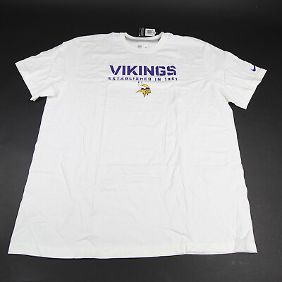 #ad #ad Minnesota Vikings Nike NFL Training Dri Fit Short Sleeve Shirt Men#x27;s White New $29.99