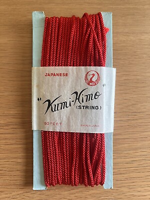 #ad Vintage Japanese Kumihimo String Made In Japan Red In Package $18.00