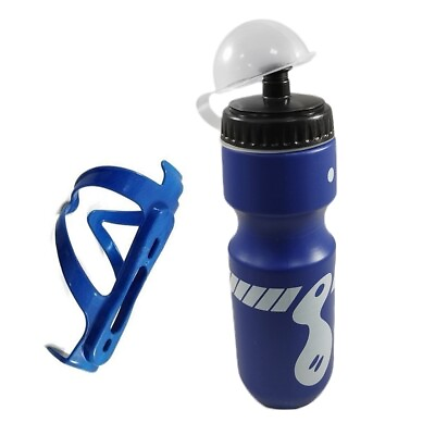 #ad #ad Bike Bicycle Cycling Water Drink Bottle with Holder Cage Blue For Specialized $4.99