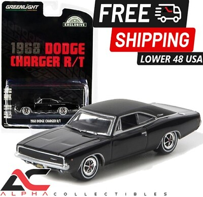 #ad GREENLIGHT 44724 1:64 1968 DODGE CHARGER R T BLACK $12.95