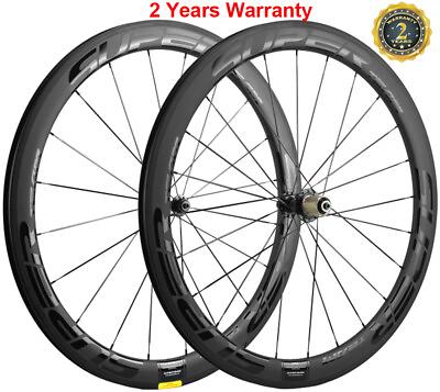 #ad 700C 50mm Carbon Wheels 25mm U Shape Clincher Carbon Wheelset Road Bike Race UD $321.60