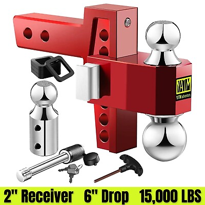 #ad YATM Trailer Hitch Fits 2 Inch Receiver 6 Inch Adjustable Drop Hitch15000LBS $164.99
