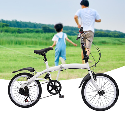 #ad 20#x27;#x27; Folding Bike Foldable 7 Speed Bicycle Lightweight Road Bike Carbon Steel $194.26