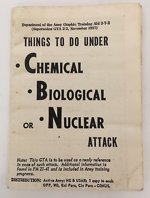 #ad 1962 Brochure Things to do under Chemical Biological or Nuclear Attack Army NG $25.00