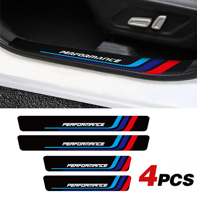 4x Car Door Sill Plate Protector M Color for BMW X1 X3 X5 3 4 5 Series Accessory $11.49