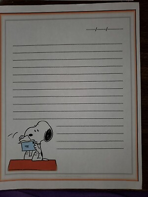 #ad Snoopy lined stationary paper 25 Sheets 8 ¹ ² x 11 $11.95