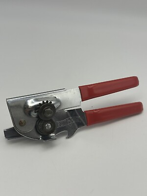 Vtg SWING A WAY Manual Can Opener Red Handle USA Made Swing Away $13.39