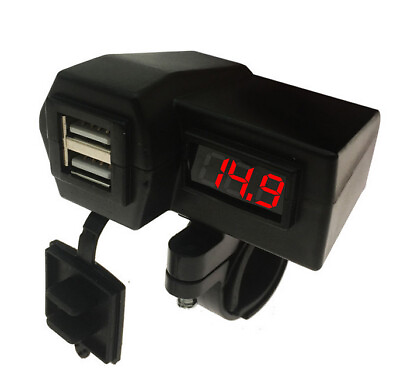 #ad 12V Motorcycle Accessories Dual USB Charger Power Port Adapter Waterproof $11.95