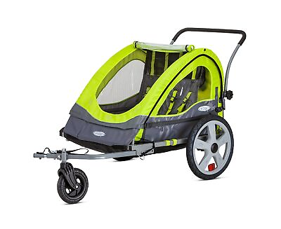 #ad Quick N EZ Double Tow Behind Bike Trailer for Toddlers Kids Converts to Str... $147.91