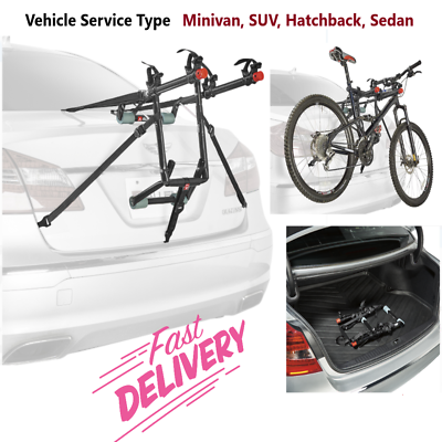 2 Bicycle Bike Rack Trunk Mount Carrier Car Minivan SUV Hatchback $33.89