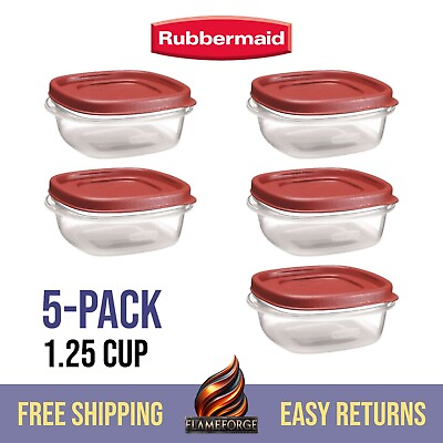 #ad 1.25 Cup 5 Pack Rubbermaid Food Storage Containers Easy Find Lids 10 oz $19.99