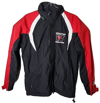 #ad Boathouse Sports Men M Gore Tex Hood Wesleyan University Patch Outdoor Jacket $51.75