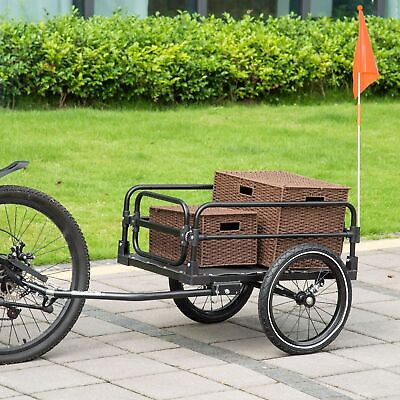 Bike Cargo Trailer Bike Wagon Bicycle Trailer with Suspension 16#x27;#x27; Big Wheels $139.27