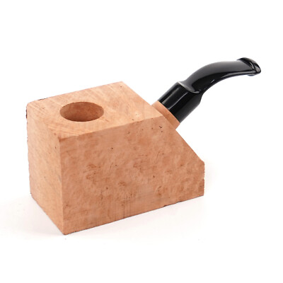 #ad #ad Briar Wood Pipe Block Handmade DIY Pipe Design Pre drilled For Perfect Pipe $40.90