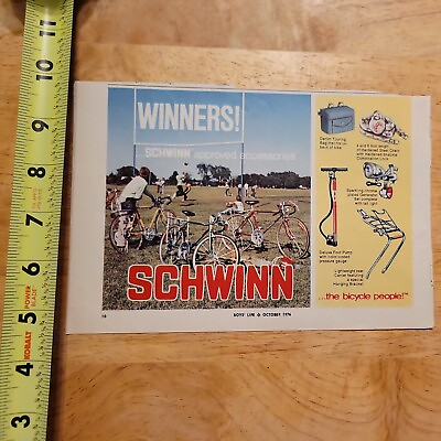#ad VINTAGE SCHWINN ACCESSORIES BIKE BICYCLE MAGAZINE ADVERTISMENT 1976 $1.60