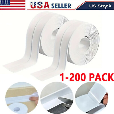 #ad 10.5FT PVC Self Adhesive Caulk Sealing Strip Tape For Kitchen Wall Sink Toilet $3.98