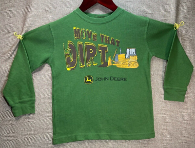 #ad Vintage John Deere Move that Dirt Youth Green amp; Yellow Sweatshirt Size M 7 8 $5.25