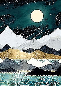 #ad Diamond Painting Mountain KitDiamond Art Kits for Adults Full 12x16 inch Moon $20.23
