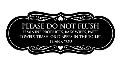 Designer Please Do Not Flush Etiqutte Sign $13.99