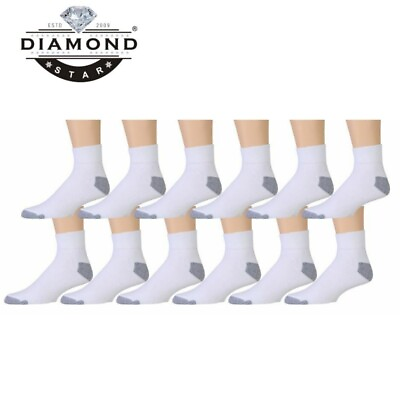 #ad 12 Pairs Men Ankle Quarter Sports Socks Athletic Cotton Low Cut Socks Size 10 13 $12.49