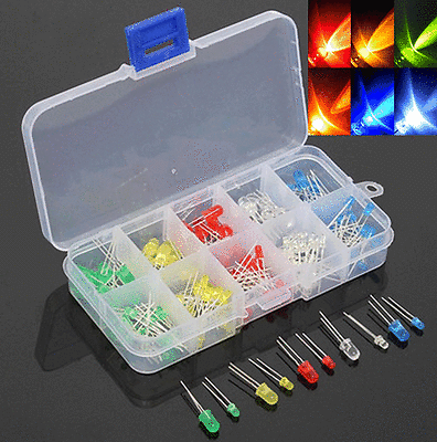 #ad #ad 150pcs 3mm 5mm LED Light Emitting Diode White Red Green Yellow Assorted DIY Kit $6.39