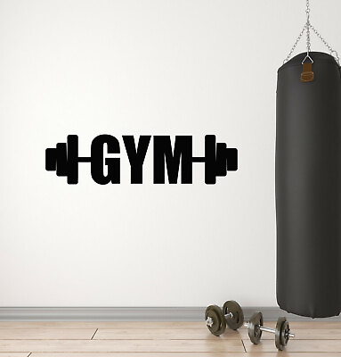 #ad #ad Vinyl Wall Decal Fitness Gym Weight Iron Sports For Man Stickers Mural g3675 $67.99