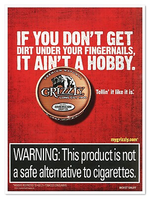 #ad Grizzly Tobacco Dirt Under Your Fingernails 2012 Full Page Print Magazine Ad $7.76