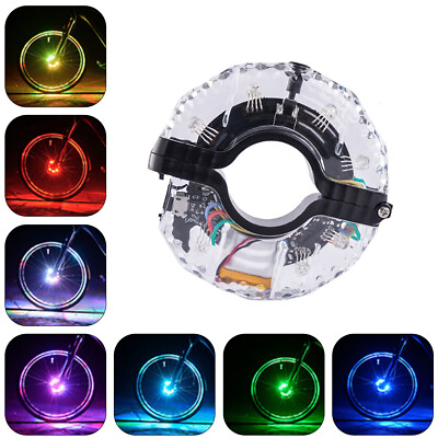 #ad #ad Bike Wheel Hub Lights Kit 7 Colors In 1 Rechargeable Safety Light Waterproof $15.04