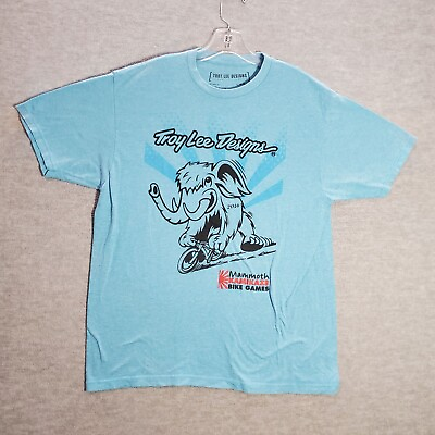 #ad Troy Lee Designs Men T Shirt Large Blue Mammoth Kamikaze Bike Games Graphic $31.40