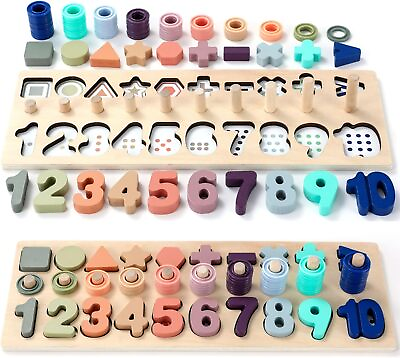 #ad Wooden Number Puzzle for Toddler Activities Montessori Toys for Toddlers $11.99