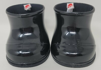 #ad #ad Build A Bear Black PVC Rain Boots 1059352 Shoes 12 14 White Tag Red Paw Rubber $8.99