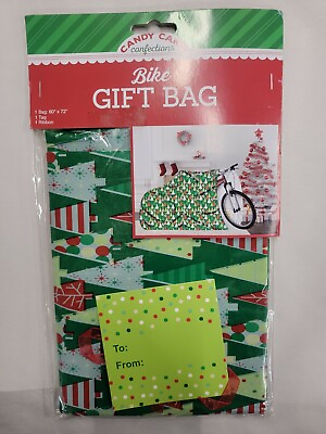 #ad Jumbo 72quot;x60quot; Green Gift Bag With Cards And Tags Giant Bike Bag Christmas $6.49