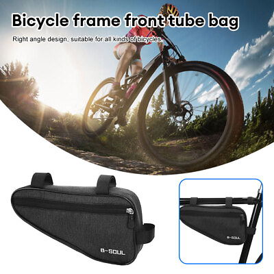 #ad Bicycle Front Frame Waterproof Bag Cycle Bike Tube Pouch Holder Saddle Panniers $10.23