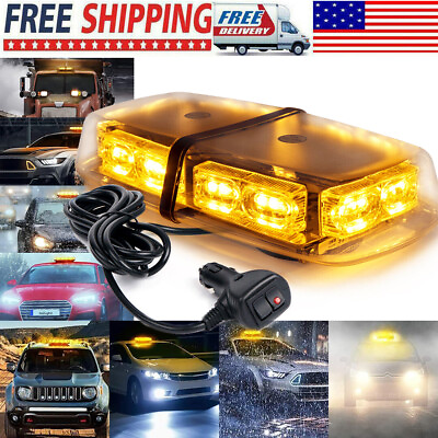 #ad LED Yellow Strobe Light Bar Emergency Warning Flashing Truck Rooftop for Truck $33.98
