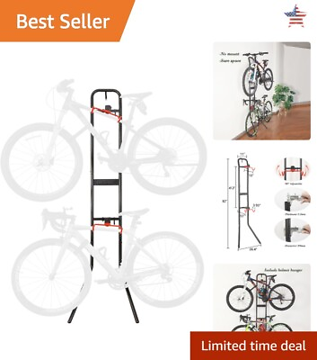 #ad Heavy Duty Bike Rack Holds 2 Bikes Free Wheel Straps No Drill Installation $89.99
