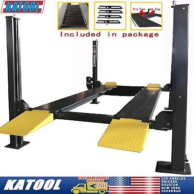 #ad KATOOL 8500 lbs Four Post Parking Lift 4 Post Car Lift With Casters Shipping $3390.00