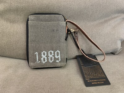 Mona B Women#x27;s 1889 Bicycle Up Cycled Recycled Canvas Wristlet Zip Around Wallet $24.99