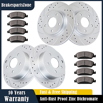 #ad Fit for Nissan Altima 07 13 Front Rear Brake Rotors Pads Drilled Slotted Brakes $157.95