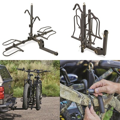 #ad New Guide Gear Folding Fat Tire Mountain Bike Carrier Steel Rack 2 Bike Capacity $160.95
