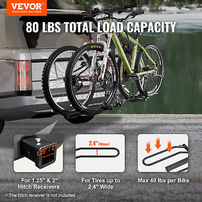 #ad VEVOR 2 Bike Rack Hitch Mount Folding Carrier Car Truck SUV 1.25quot; 2quot; Receiver $141.07