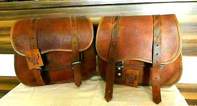 #ad New Vintage Saddlebag Luggage Bag Goat Leather Motorcycle For Sportster $42.75