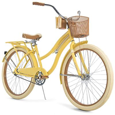 #ad Huffy Nel Lusso Classic Cruiser Bike with Perfect Fit Frame Women#x27;s Yellow $249.99