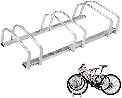 #ad Houseware 3 Bicycle Floor Parking Adjustable Storage Stand Bike Rack Parking Gar $80.99