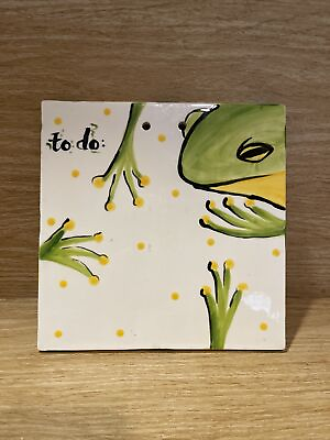 CERAMIC TILE TREE FROG HAND PAINTED TO DO WALL HANGING DRY ERASE quot;BOARDquot; 8quot;X8quot; B $24.74