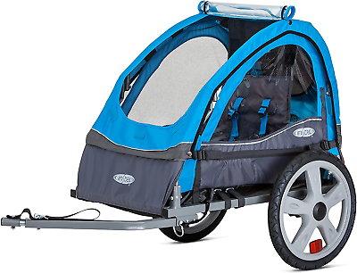 #ad Bike Trailer for Toddlers Kids Single Seat 2 In 1 Canopy Carrier Blue $193.99