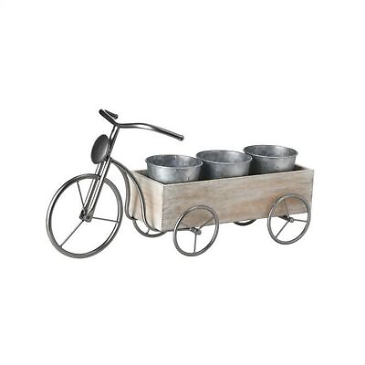 #ad Regency International Metal and Wood Bike with Cart Planter 25.5quot; $91.34